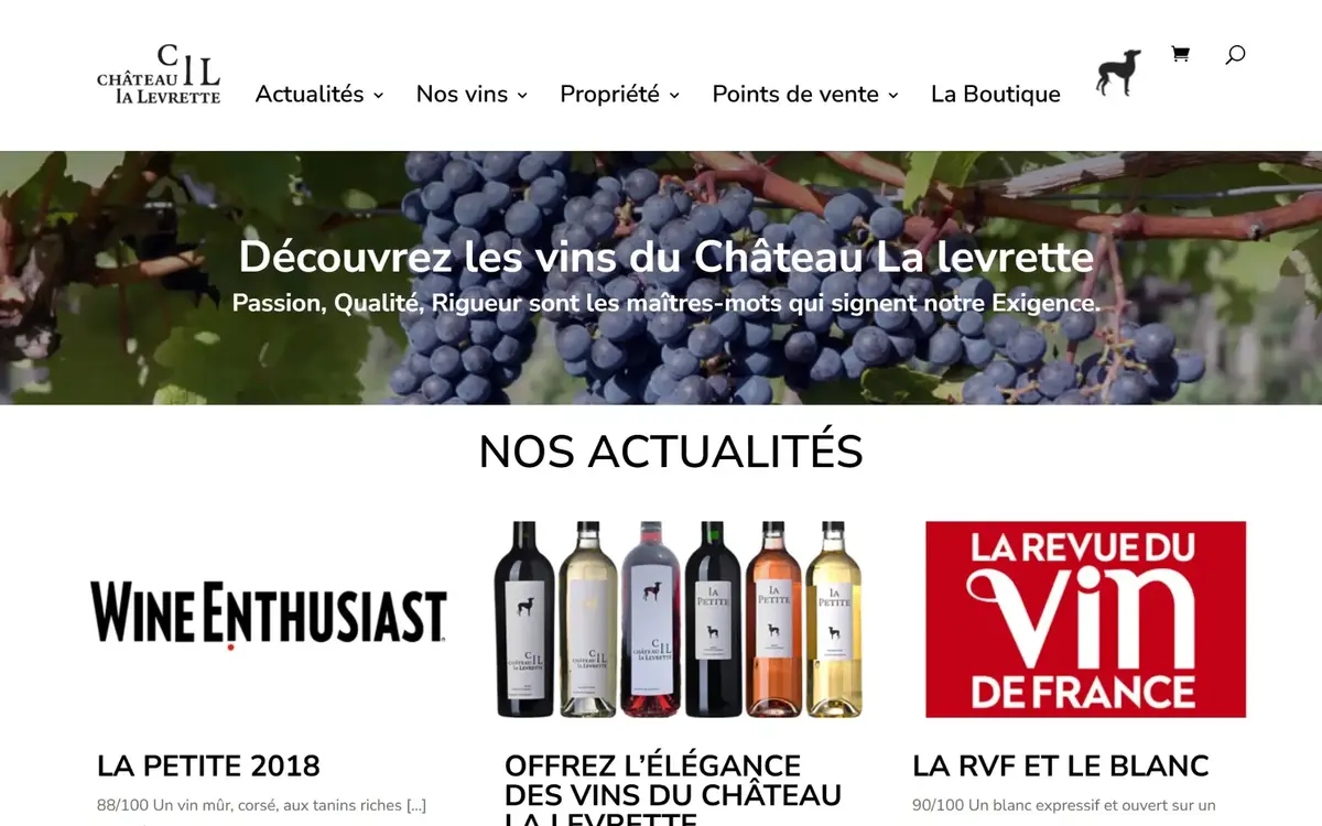 Aperçu du site du Château La Levrette