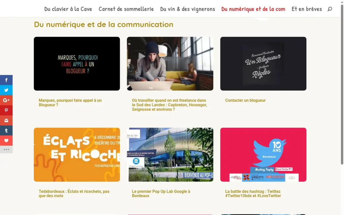 Rubrique Du numérique et de la communication du blog Du clavier à la cave