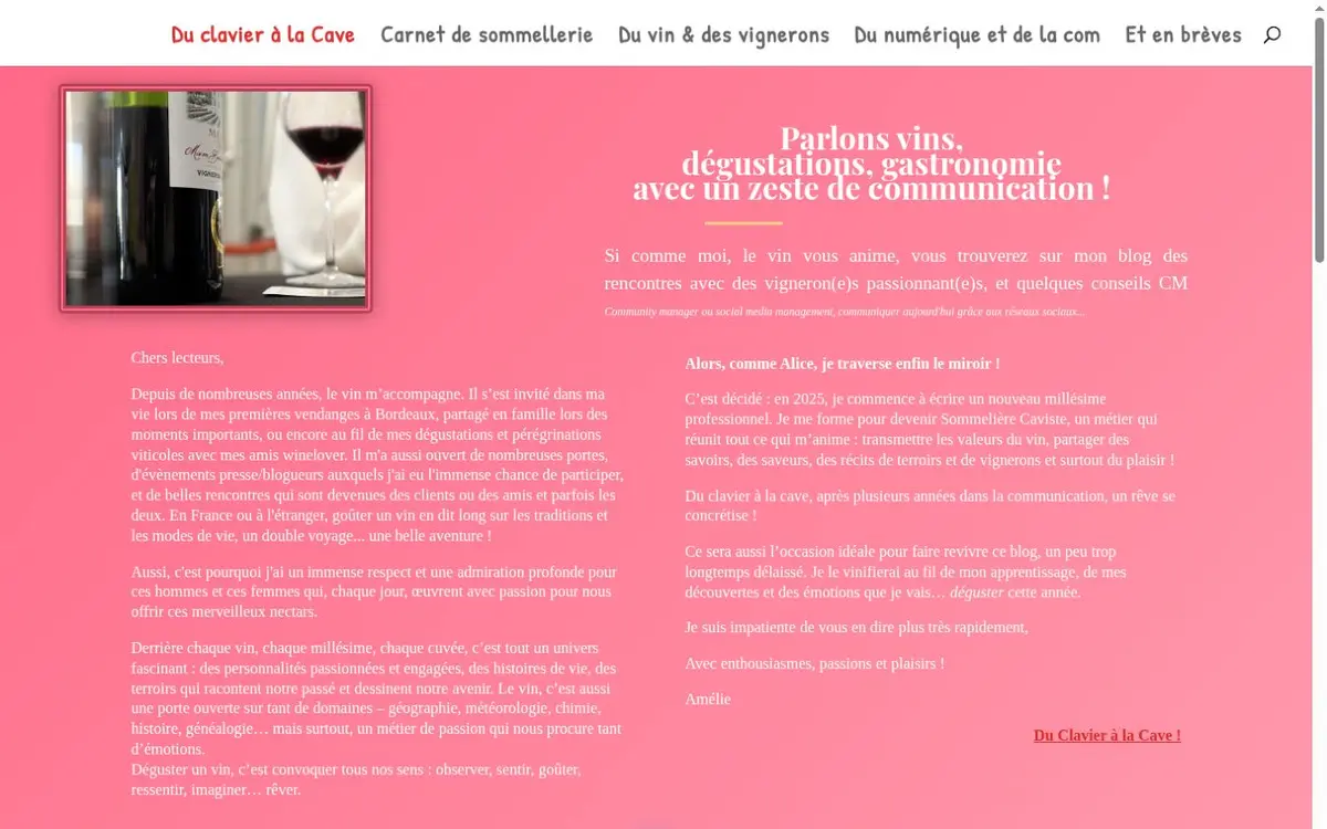 Page d’accueil du blog Du clavier à la cave